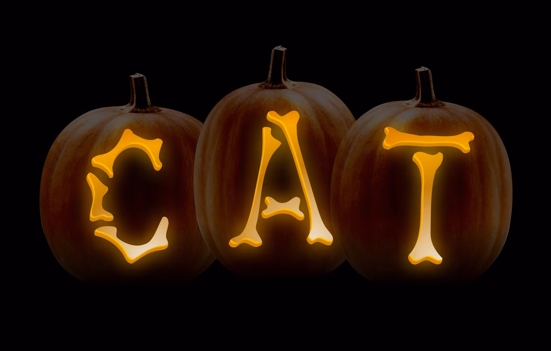 Alphabet pumpkin carving stencil, view 4