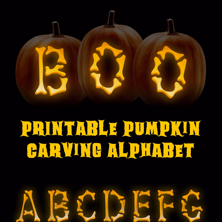 Alphabet pumpkin carving stencil