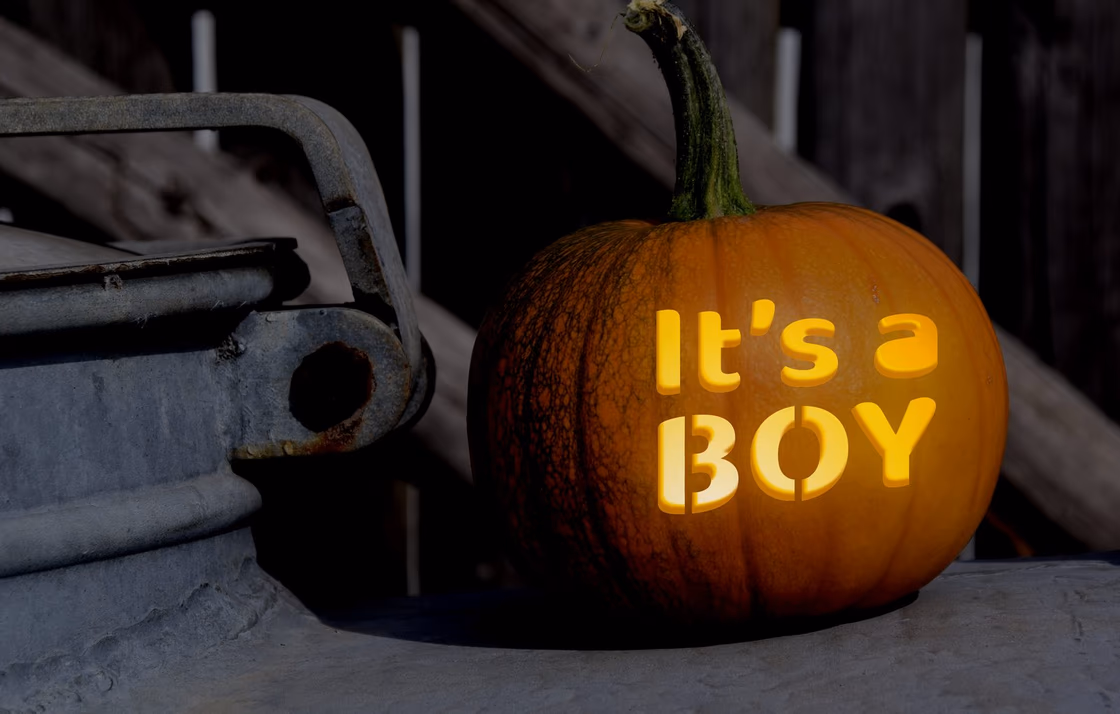Baby Announcement pumpkin carving stencil, view 5
