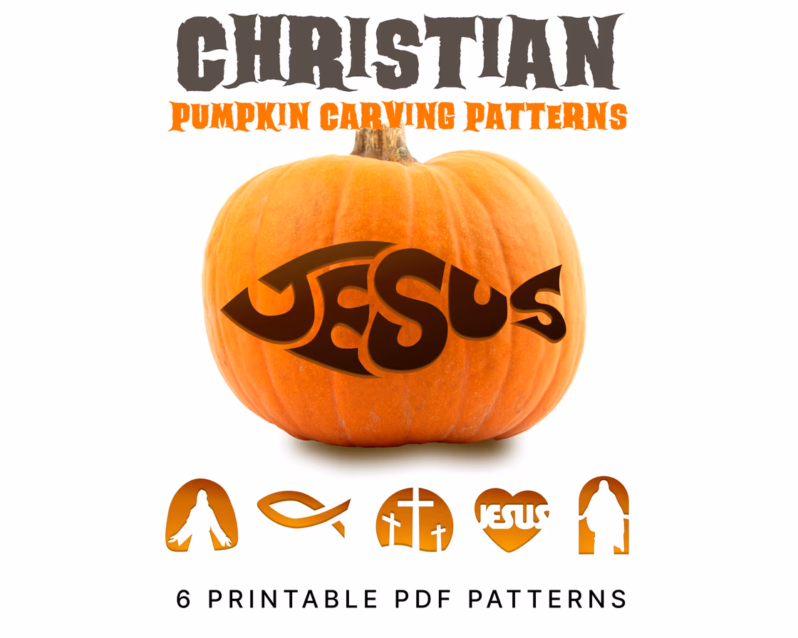 Christian pumpkin carving stencil