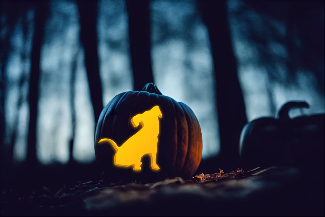 Dog pumpkin carving stencil, view 3
