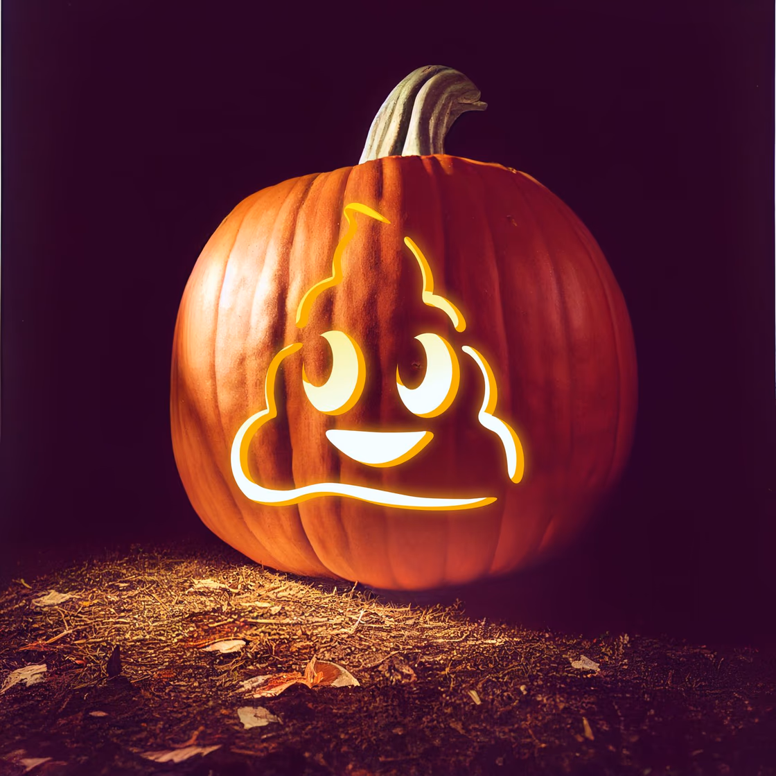 Emoji pumpkin carving stencil, view 2