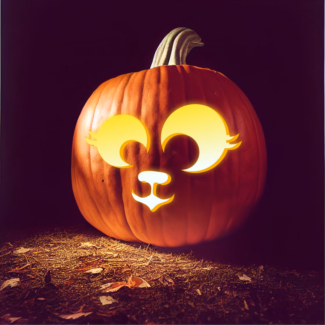 Halloween Cat pumpkin carving stencil, view 2