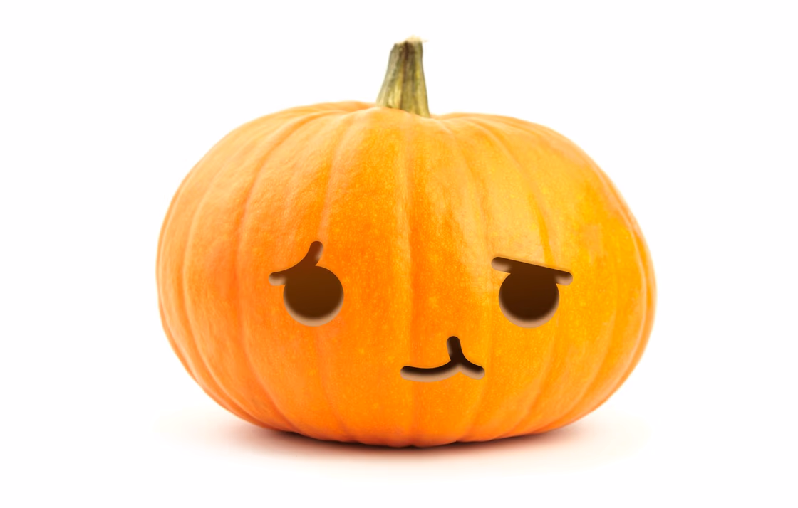 Kawaii pumpkin carving stencil, view 5