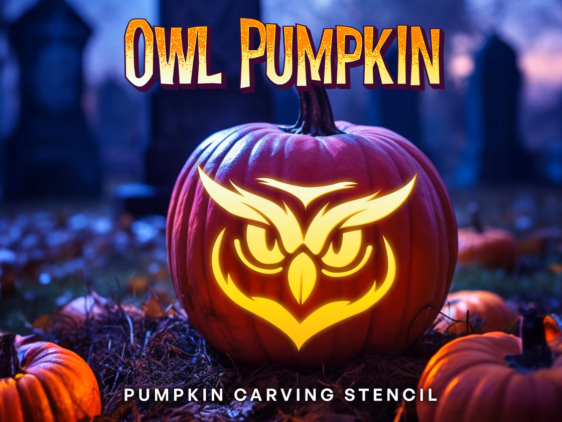 Owl pumpkin carving stencil