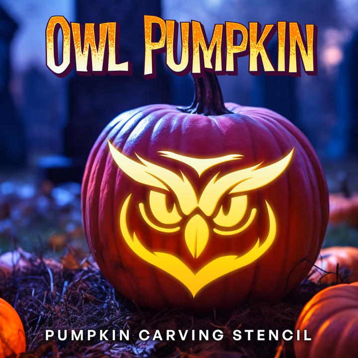 Owl pumpkin carving stencil