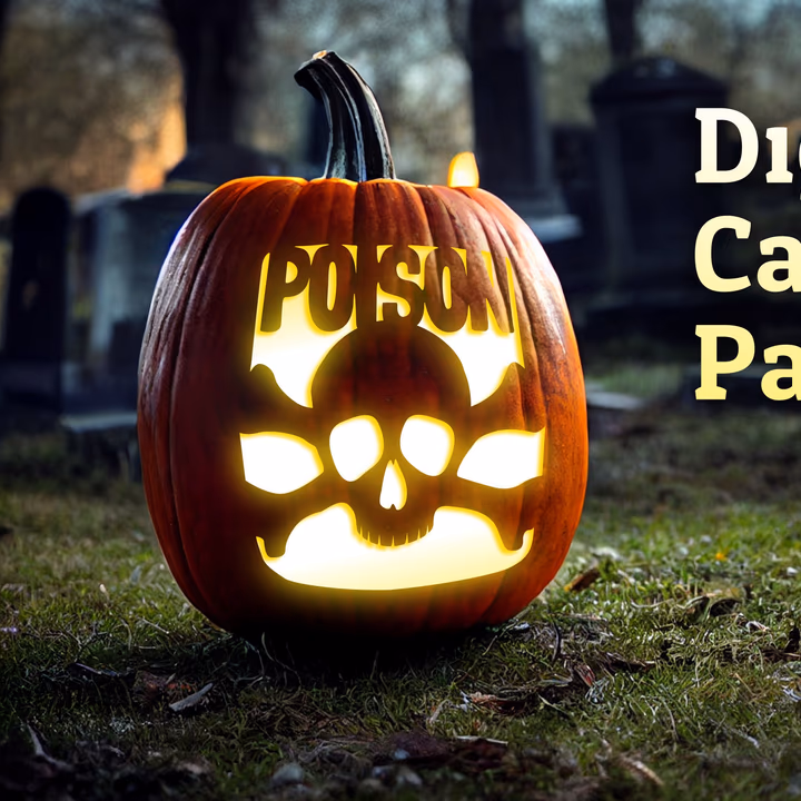Poison pumpkin carving stencil