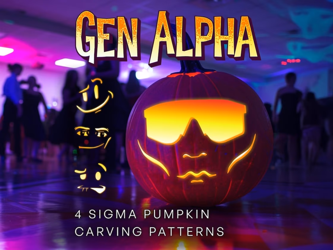 Sigma pumpkin carving stencil
