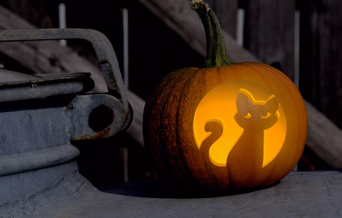 Simple pumpkin carving stencil, view 5