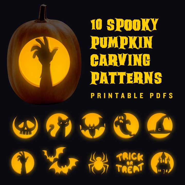Simple pumpkin carving stencil