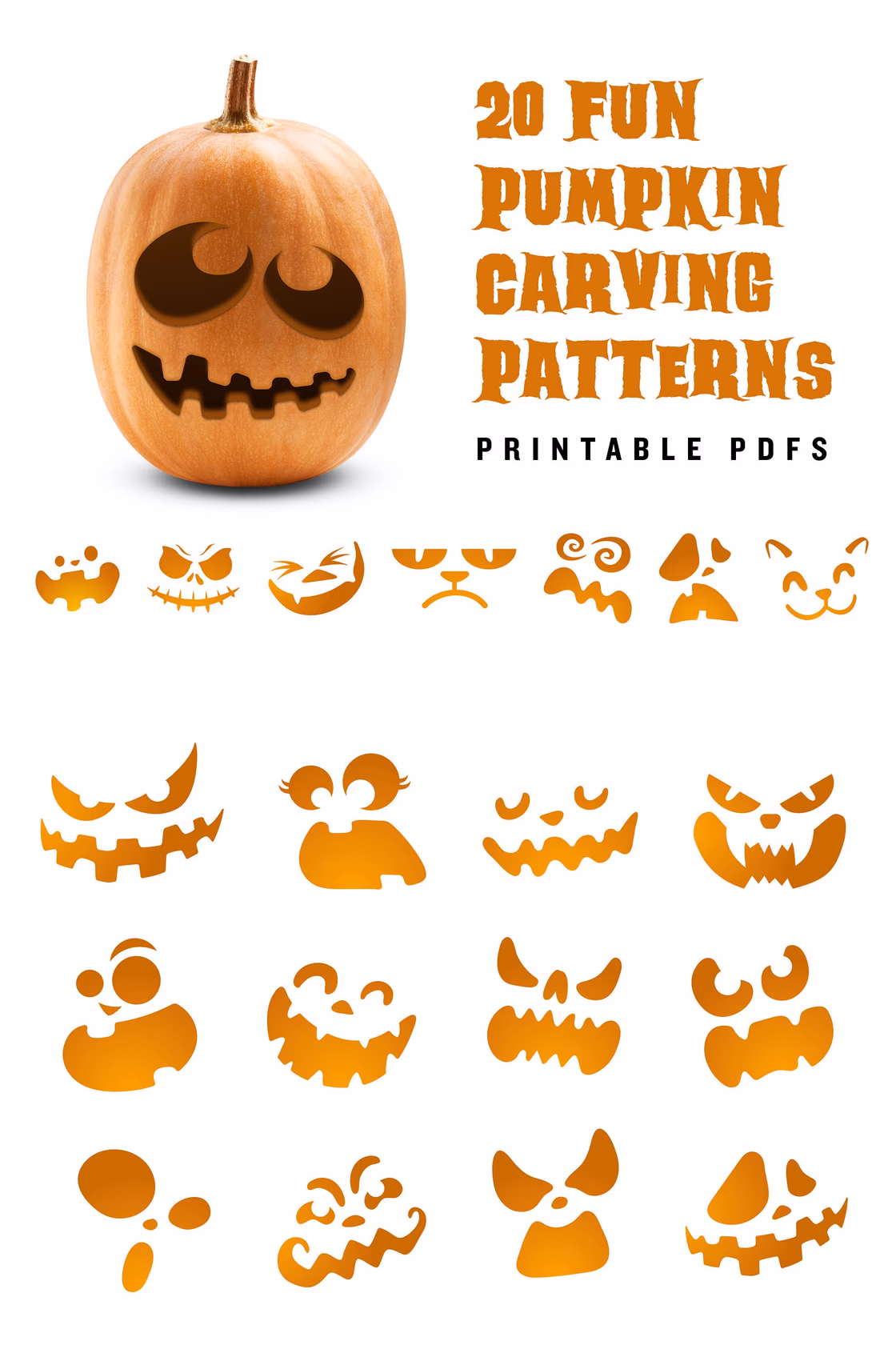Simple pumpkin carving stencil
