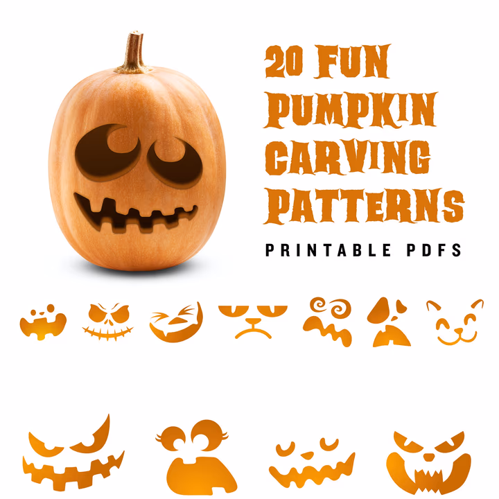 Simple pumpkin carving stencil