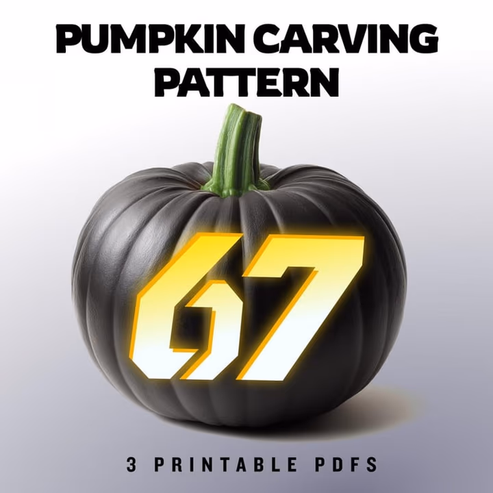 Six Seven pumpkin carving stencil