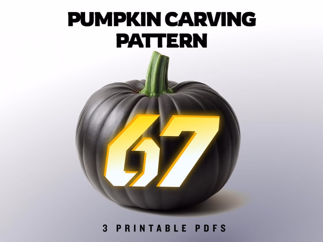 Six Seven pumpkin carving stencil
