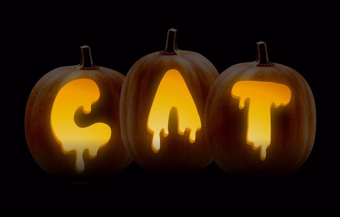 Slime Letters pumpkin carving stencil, view 4