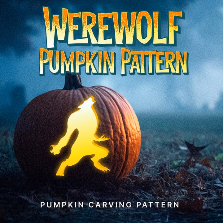 Werewolf pumpkin carving stencil