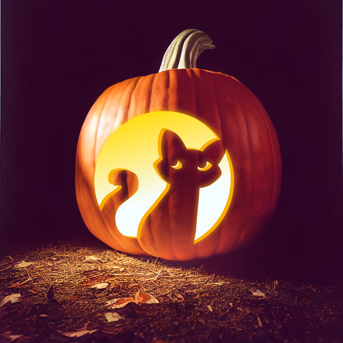 Witch pumpkin carving stencil, view 2